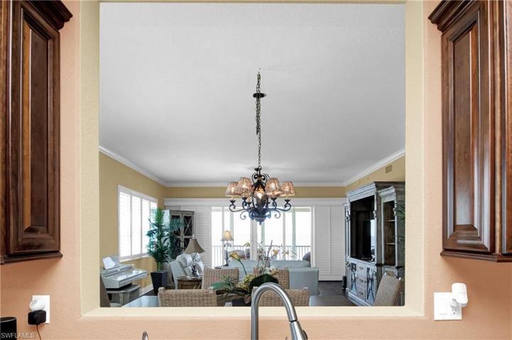 Overlooking the dining area and great room
