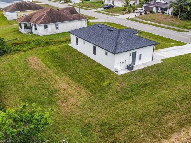 Aerial perspective of suburban area