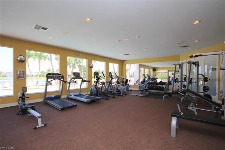 Exercise room featuring a wealth of natural light