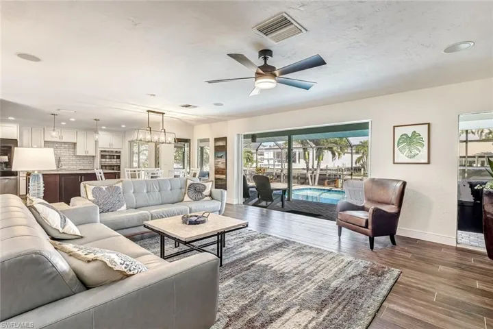 Living Area with Slider Pocket Doors