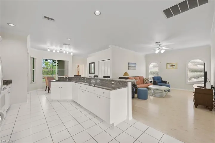 Kitchen opens to Family Room