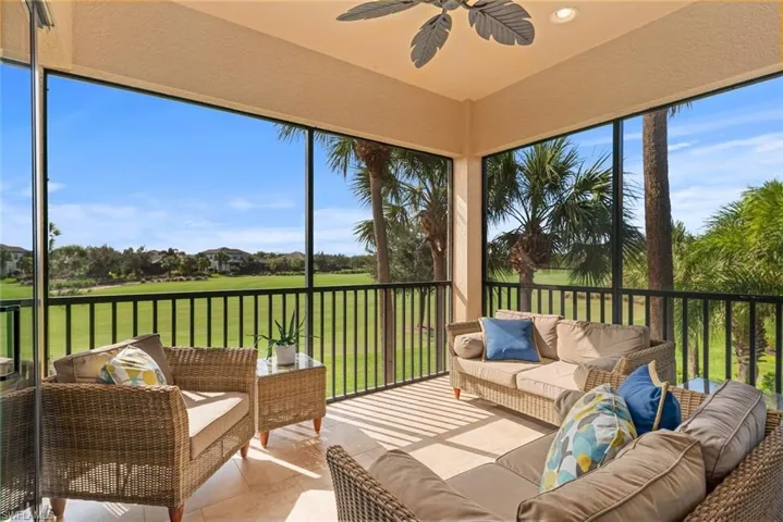 screened in lanai overlooking the golf course