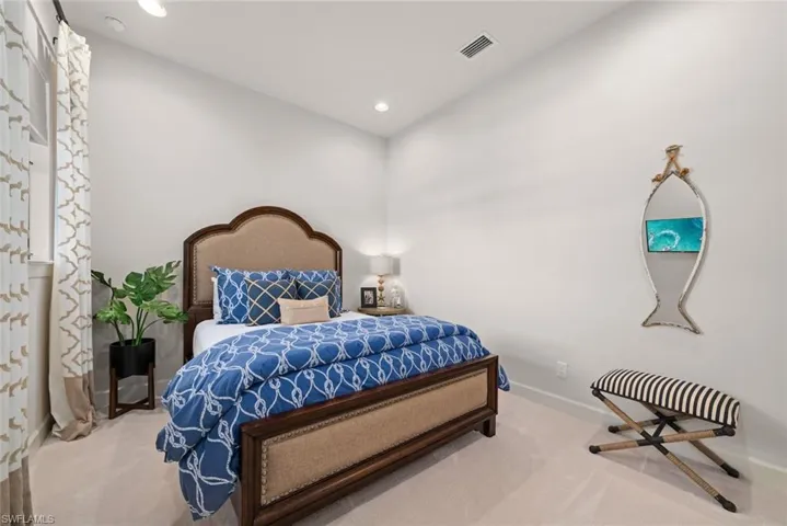 Bedroom with carpet floors
