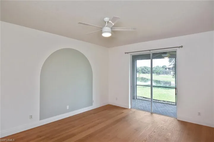 The Primary Suite with glass sliders to the Lanai