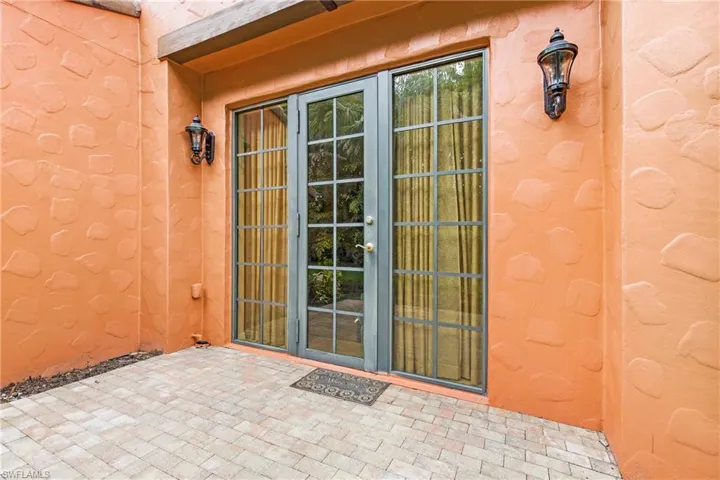 View of exterior entry with french doors