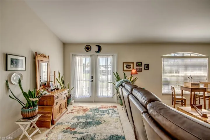 Living room featuring french doors