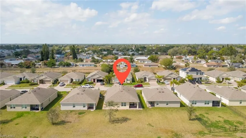 Aerial view of residential area