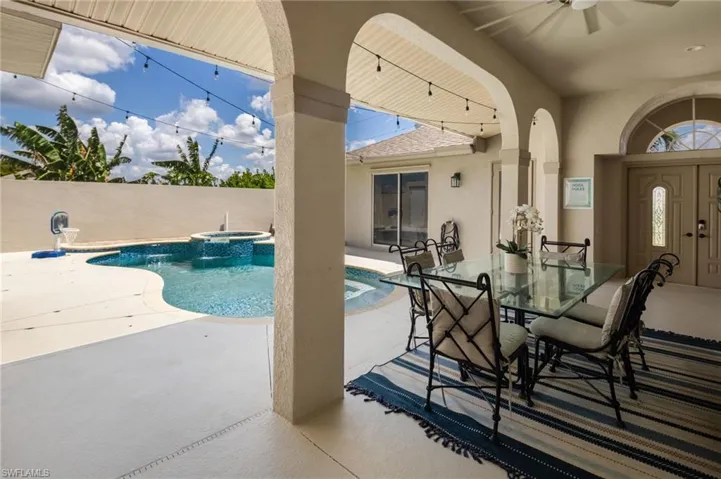 As you enter the home you are welcomed by a large courtyard area with cabana/mother in law suite, pool and spa.