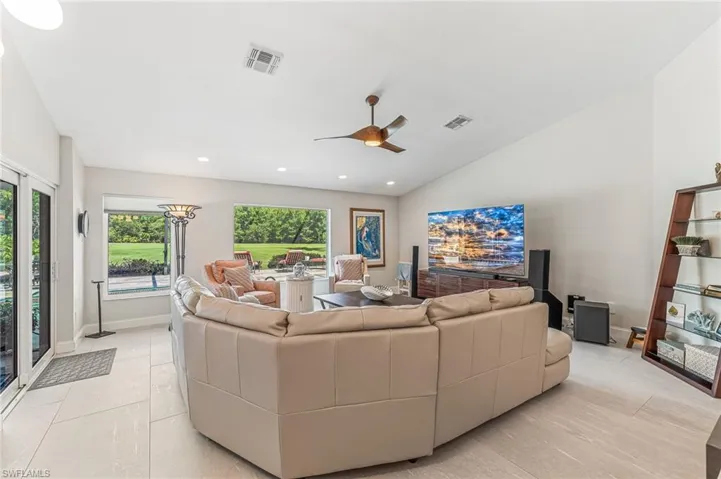 family living off kitchen and out to lanai