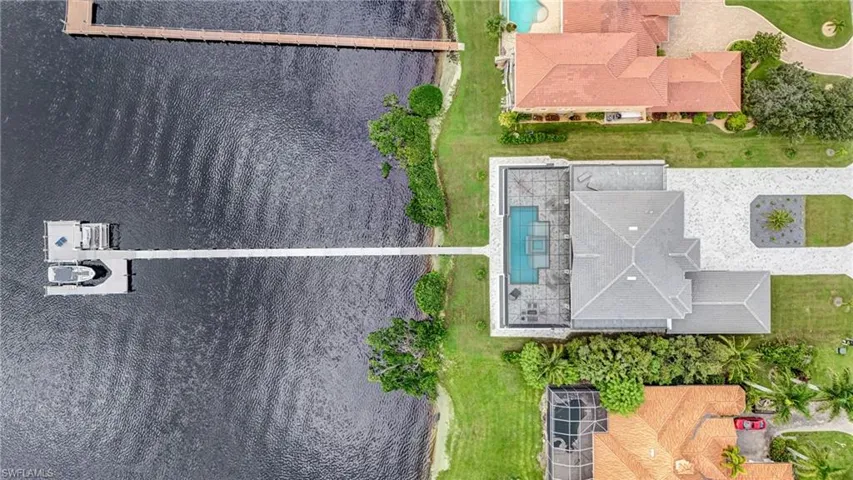 Drone / aerial view of a nearby body of water