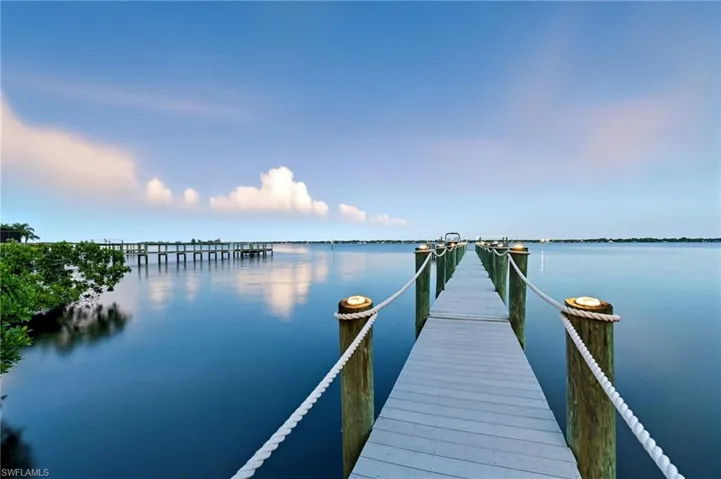 Dock with a water view