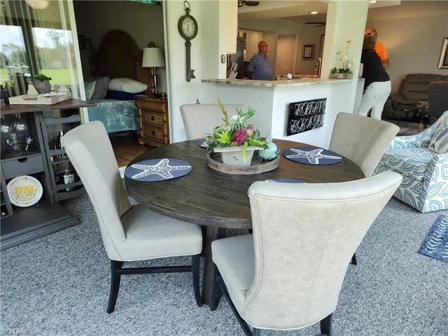 Dining area featuring ceiling fan
