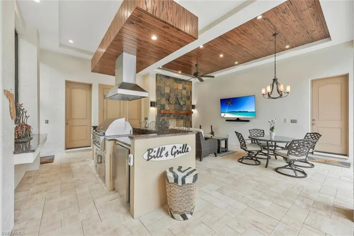 Grille & Poolside Living w. Southern Yellow Pine Ceiling Treatment