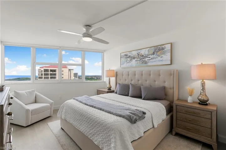 Bedroom featuring a ceiling fan