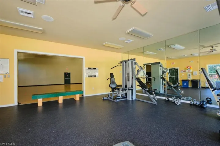 Entrance into indoor basketball court.