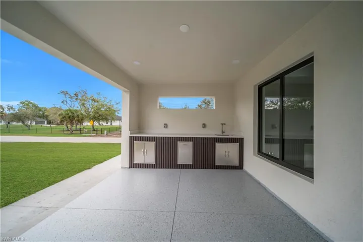 View of patio with a sink