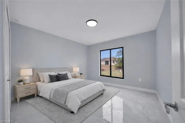 Bedroom with baseboards