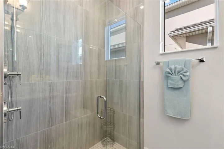 Bathroom with a shower stall