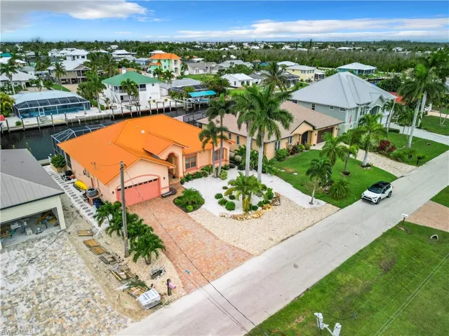 Aerial perspective of suburban area