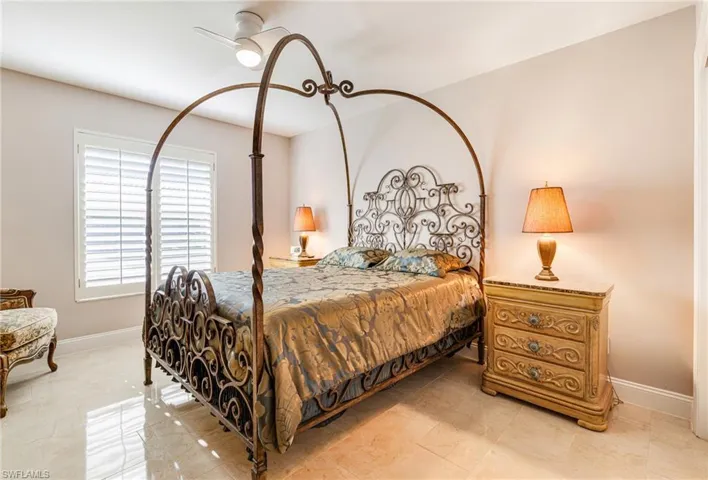 Guest bedroom #1 with plantation shutters