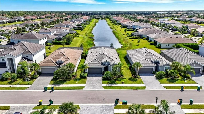Drone / aerial view of a large body of water