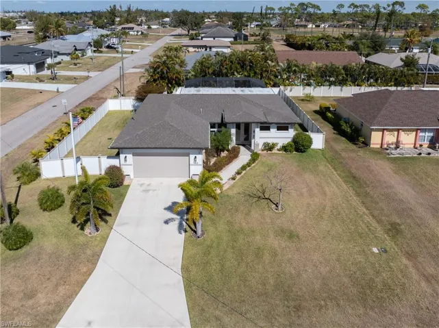 Aerial perspective of suburban area