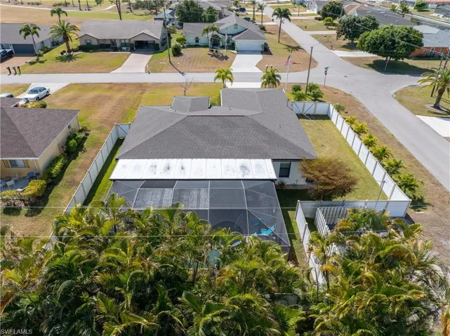 Aerial view of residential area