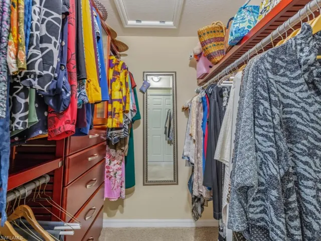 Spacious closet with attic access