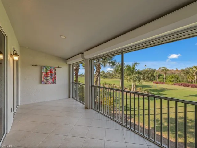 Lanai with golf course view