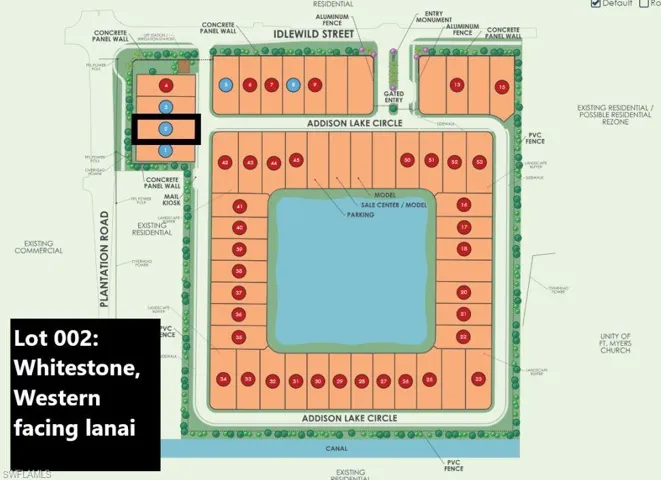 Site map: Lot 2, Whitestone, Western facing lanai