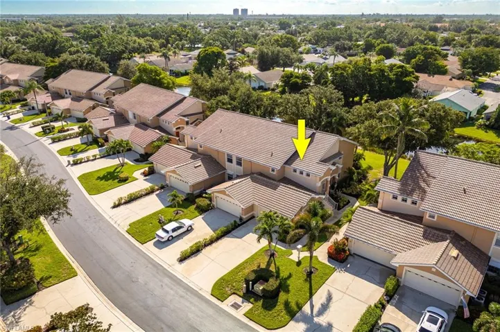 Aerial perspective of suburban area