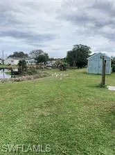 View of yard with a shed