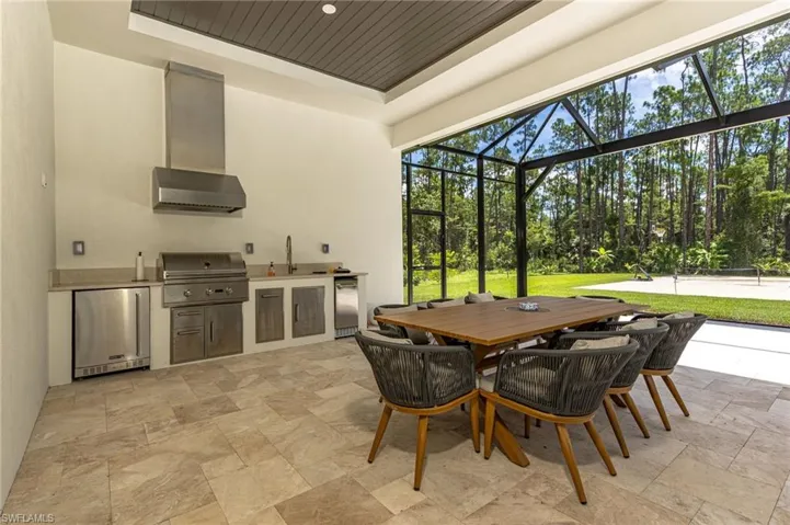Outdoor kitchen and dining area