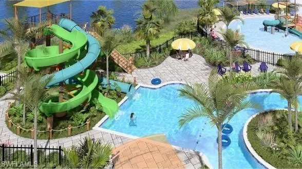 Bird's eye view of a pool