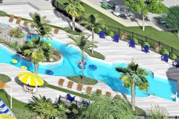 Aerial view of a pool area