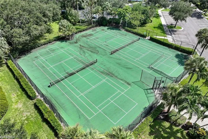 View of tennis court