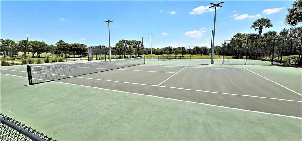 View of tennis court