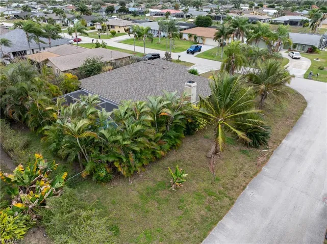 Aerial view of residential area
