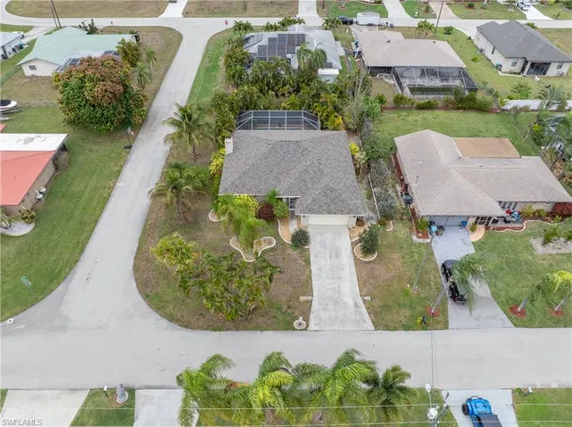 Aerial perspective of suburban area