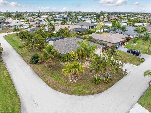 Aerial view of residential area