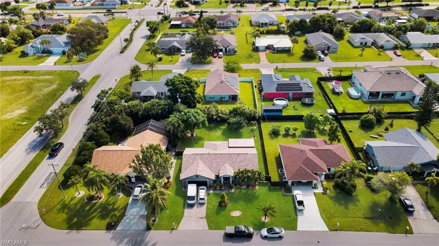 Aerial view of residential area