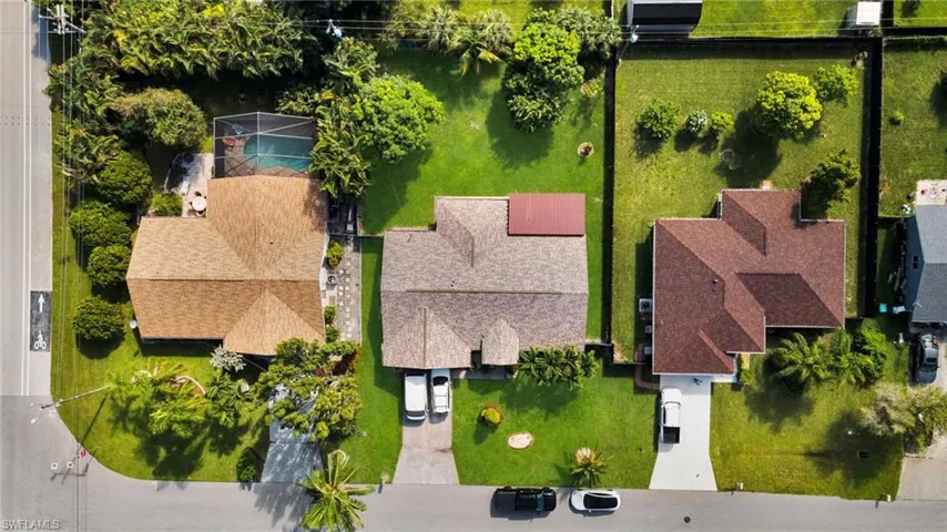 Aerial view of residential area