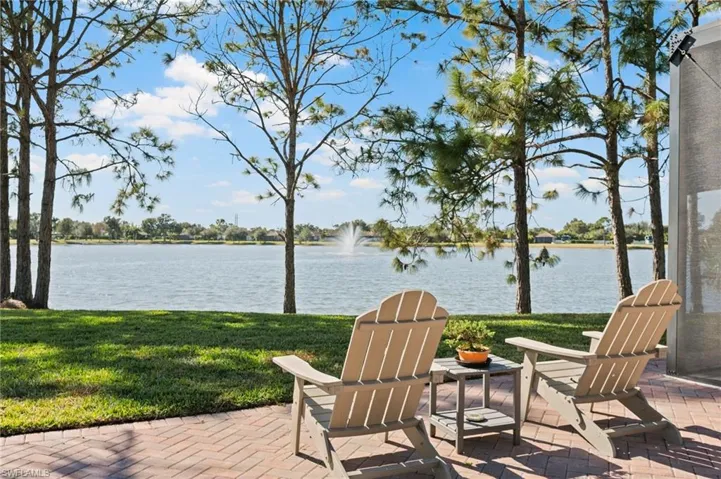 View of patio featuring a water view