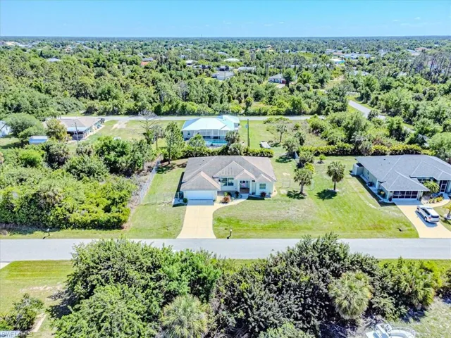 Aerial view of residential area