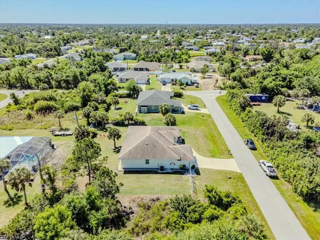 Aerial view of residential area