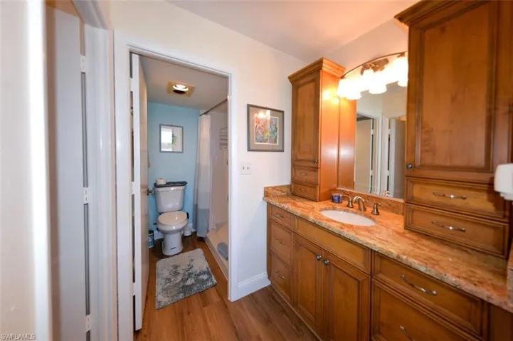 OWNER'S SUITE BATH.  WALK-IN CLOSET IS TO LEFT.