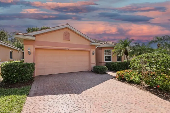View of front of home with a 2 car garage