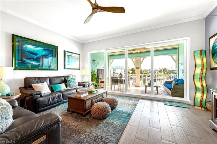 Natural light fills livingroom.