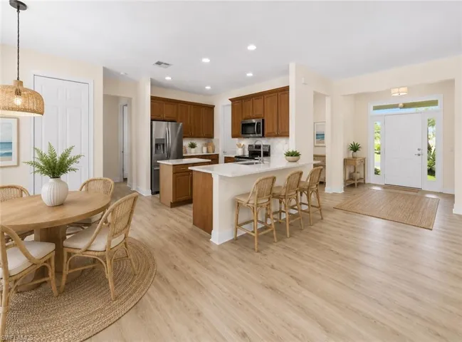 Virtually staged kitchen and breakfast nook