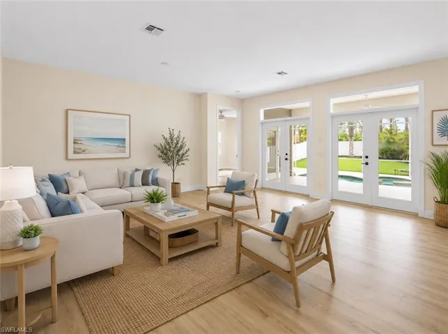 Virtually staged living room